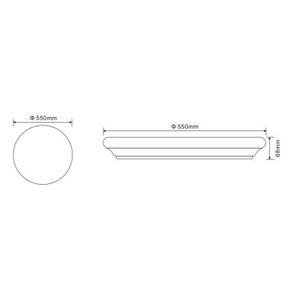 Globo - Φωτιστικό οροφής LED με τηλεχειριστήριο LED/60W/230V
