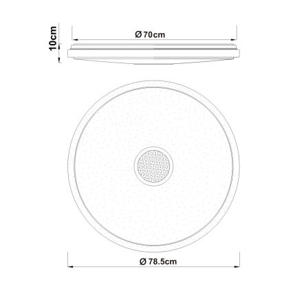 Globo - LED Ρυθμιζόμενο φωτιστικό οροφής LED/80W/230V 2700-6500K Ø 78,5 cm + τηλεχειριστήριο