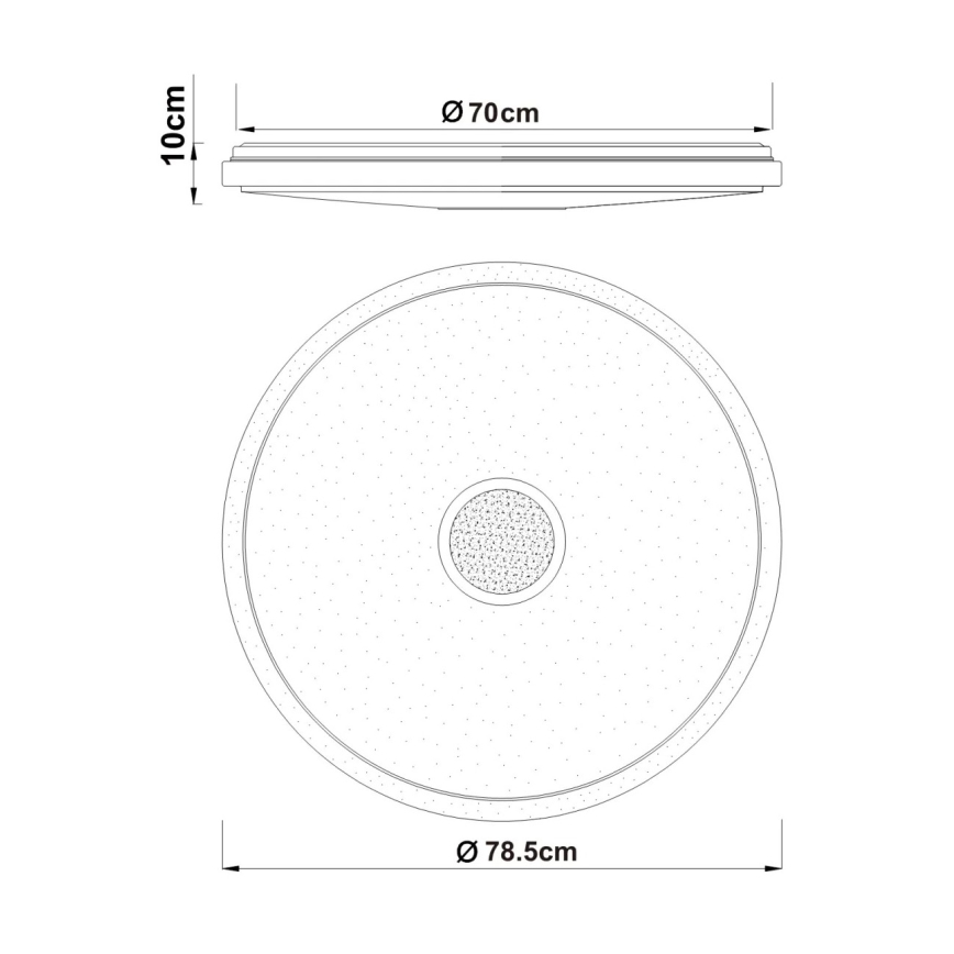 Globo - LED Ρυθμιζόμενο φωτιστικό οροφής LED/80W/230V 2700-6500K Ø 78,5 cm + τηλεχειριστήριο