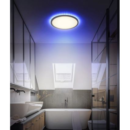Globo - LED RGB Φωτιστικό οροφής μπάνιου dimming LED/18W/230V 3000-6000K + τηλεχειριστήριο IP44 μαύρο