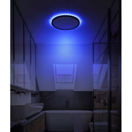 Globo - LED RGB Φωτιστικό οροφής μπάνιου dimming LED/18W/230V 3000-6000K + τηλεχειριστήριο IP44 μαύρο