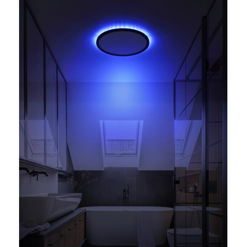 Globo - LED RGB Φωτιστικό οροφής μπάνιου dimming LED/18W/230V 3000-6000K + τηλεχειριστήριο IP44 μαύρο