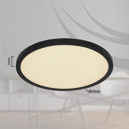 Globo - LED RGB Φωτιστικό οροφής μπάνιου dimming LED/18W/230V 3000-6000K + τηλεχειριστήριο IP44 μαύρο