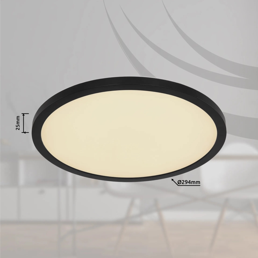 Globo - LED RGB Φωτιστικό οροφής μπάνιου dimming LED/18W/230V 3000-6000K + τηλεχειριστήριο IP44 μαύρο