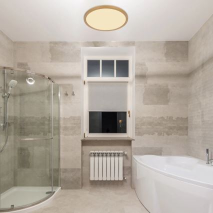 Globo - Φωτιστικό οροφής μπάνιου dimming LED LED/18W/230V 3000K IP44 διάμετρος 29,4 cm ορείχαλκος