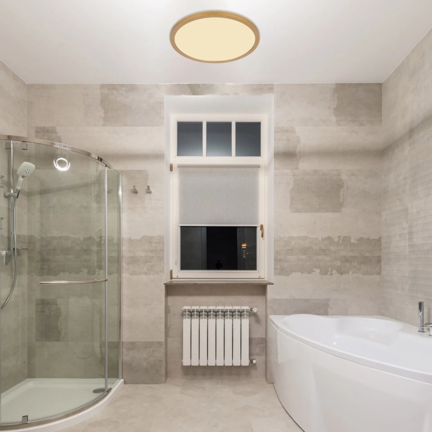 Globo - Φωτιστικό οροφής μπάνιου dimming LED LED/18W/230V 3000K IP44 διάμετρος 29,4 cm ορείχαλκος