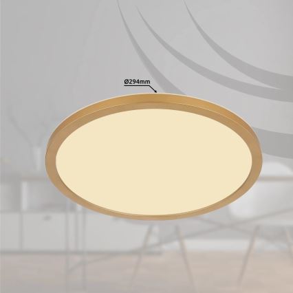 Globo - Φωτιστικό οροφής μπάνιου dimming LED LED/18W/230V 3000K IP44 διάμετρος 29,4 cm ορείχαλκος