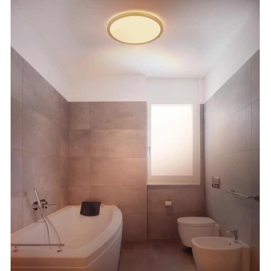 Globo - Φωτιστικό οροφής μπάνιου dimming LED LED/18W/230V 3000K IP44 διάμετρος 29,4 cm ορείχαλκος