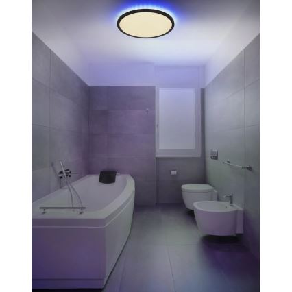 Globo - LED RGB Φωτιστικό οροφής μπάνιου dimming LED/21W/230V 3000-6000K + τηλεχειριστήριο IP44 μαύρο