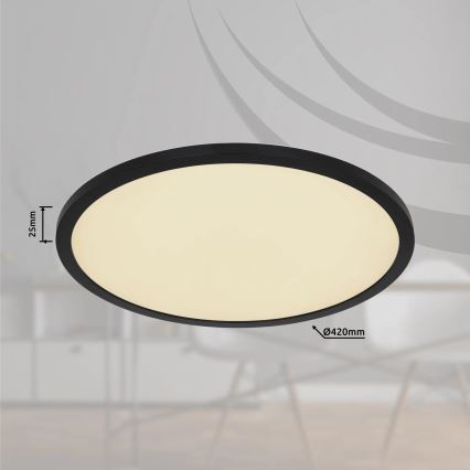 Globo - LED RGB Φωτιστικό οροφής μπάνιου dimming LED/21W/230V 3000-6000K + τηλεχειριστήριο IP44 μαύρο