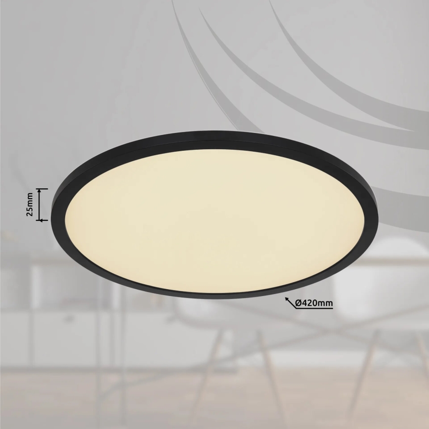Globo - LED RGB Φωτιστικό οροφής μπάνιου dimming LED/21W/230V 3000-6000K + τηλεχειριστήριο IP44 μαύρο
