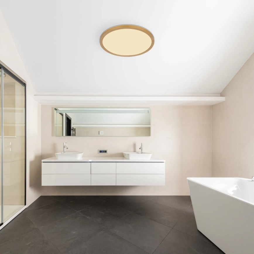 Globo - Φωτιστικό οροφής μπάνιου dimming LED LED/24W/230V 3000K IP44 διάμετρος 42 cm ορείχαλκος