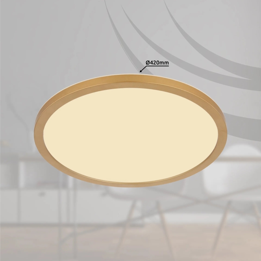 Globo - Φωτιστικό οροφής μπάνιου dimming LED LED/24W/230V 3000K IP44 διάμετρος 42 cm ορείχαλκος