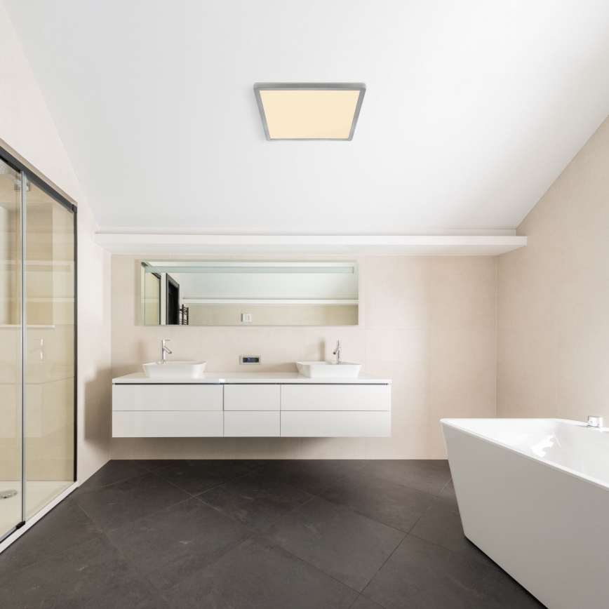 Globo - Φωτιστικό οροφής μπάνιου dimming LED LED/18W/230V 29,4x29,4 cm IP44 ματ χρώμιο