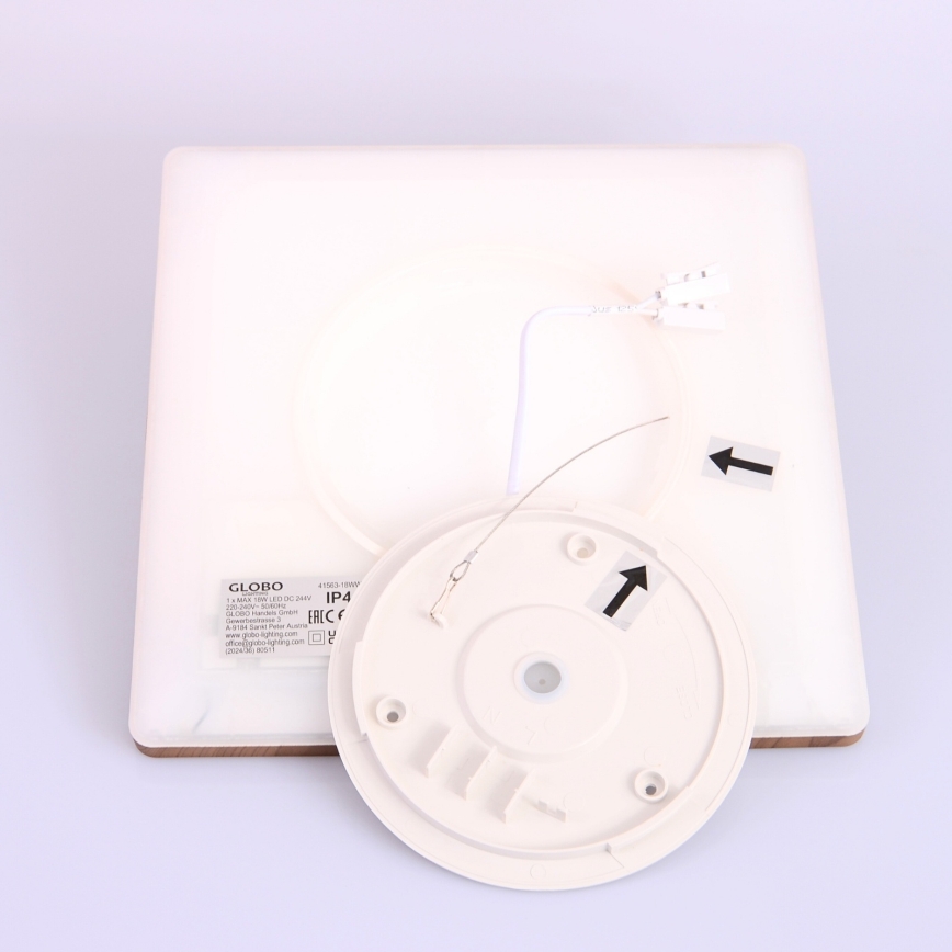 Globo - Φωτιστικό οροφής μπάνιου dimming LED LED/18W/230V 29,4x29,4 cm IP44 καφέ