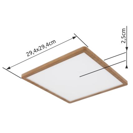 Globo - Φωτιστικό οροφής μπάνιου dimming LED LED/18W/230V 29,4x29,4 cm IP44 καφέ