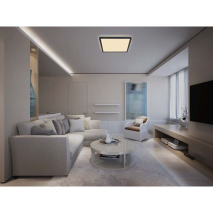 Globo - LED Ρυθμιζόμενο φωτιστικό οροφής μπάνιου LED/24W/230V 42x42 cm IP44 μαύρο