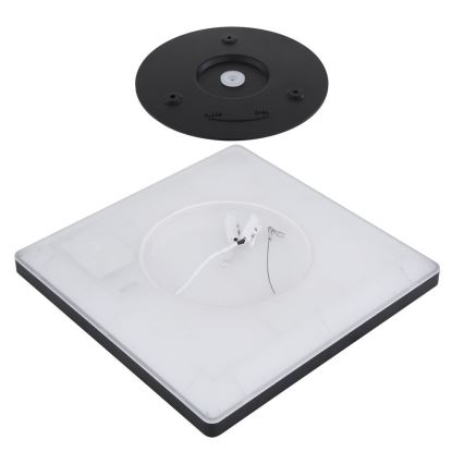 Globo - LED Ρυθμιζόμενο φωτιστικό οροφής μπάνιου LED/24W/230V 42x42 cm IP44 μαύρο