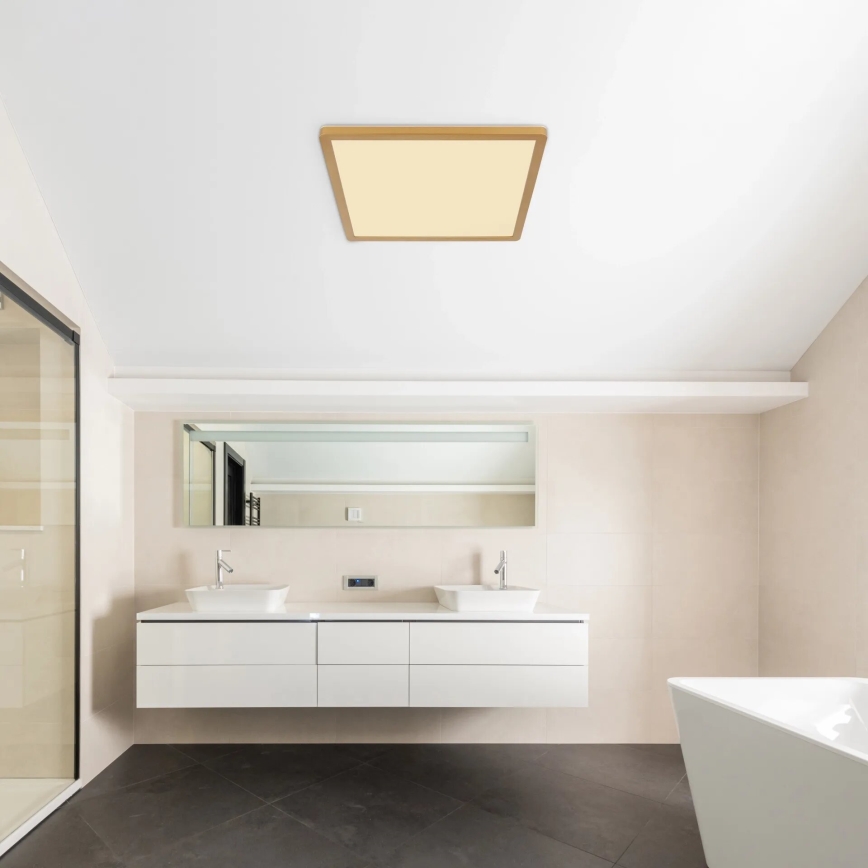 Globo - Φωτιστικό οροφής μπάνιου dimming LED LED/24W/230V 3000K IP44 42x42 cm ορείχαλκος