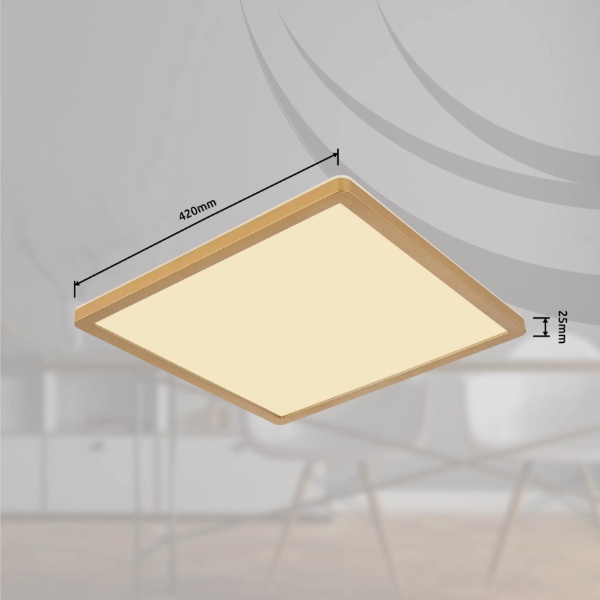 Globo - Φωτιστικό οροφής μπάνιου dimming LED LED/24W/230V 3000K IP44 42x42 cm ορείχαλκος