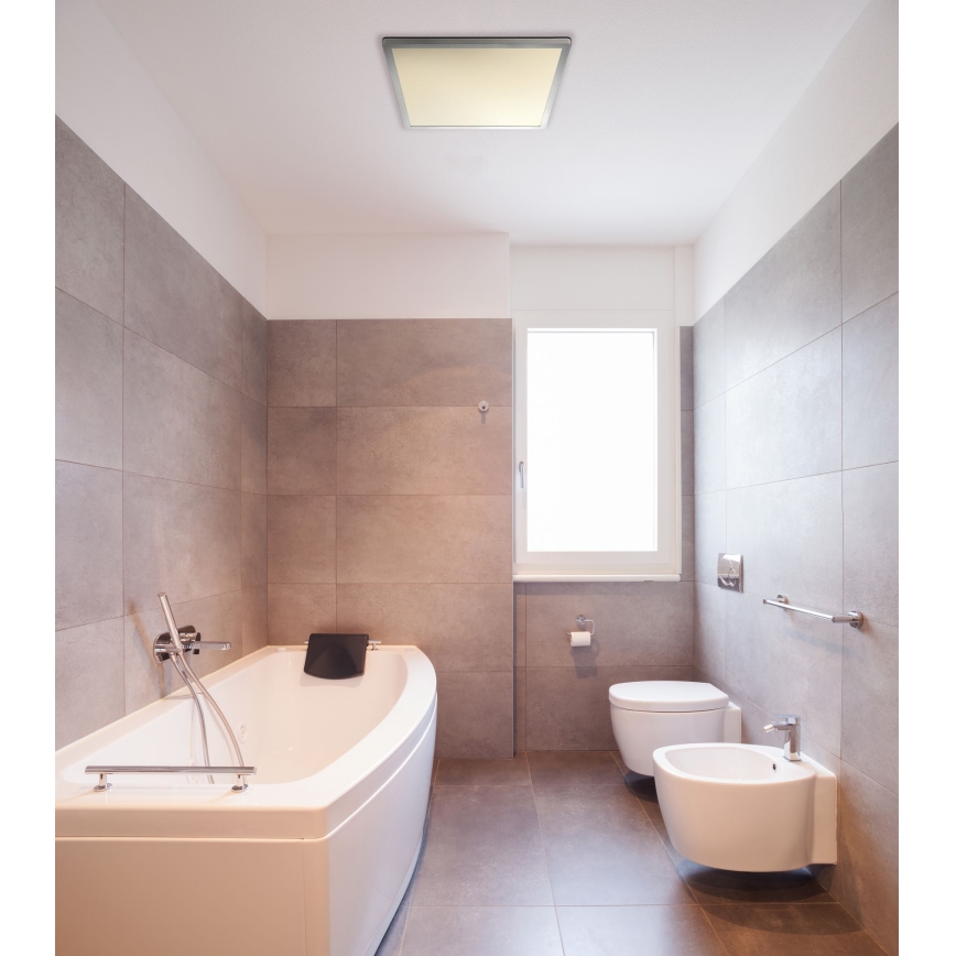 Globo - Φωτιστικό οροφής μπάνιου dimming LED LED/24W/230V 42x42 cm IP44 ματ χρώμιο