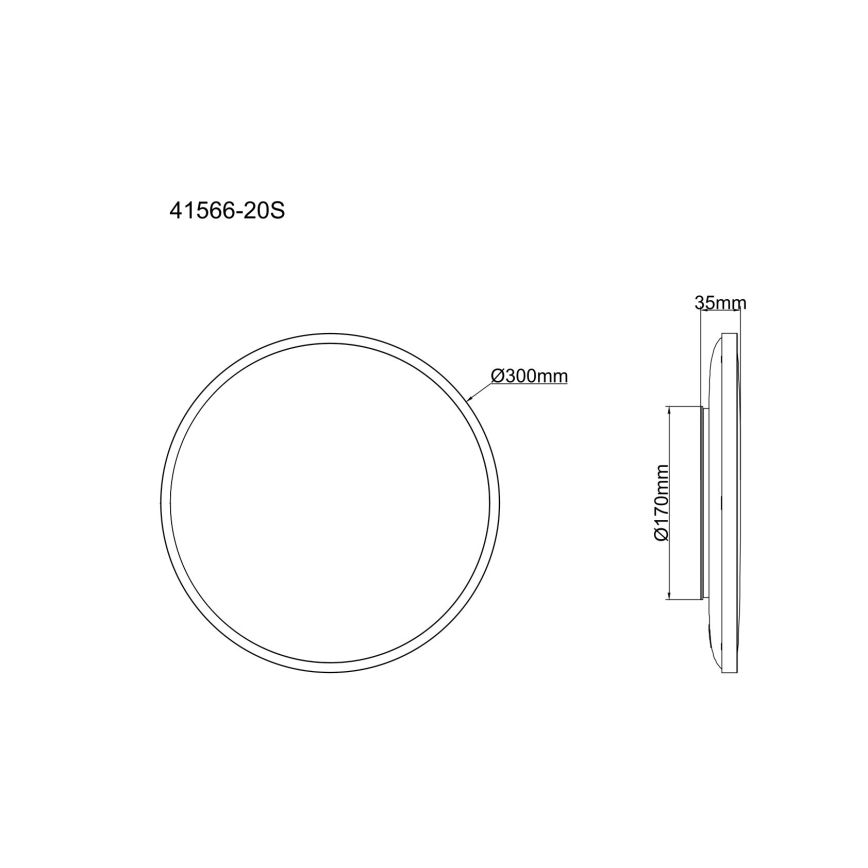 Globo - LED φωτιστικό οροφής LED/20W/230V 4000K Ø 30 cm μαύρο