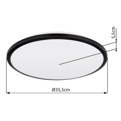 Globo - Φωτιστικό οροφής LED LED/18W/230V 3000K διάμετρος 35 cm μαύρο