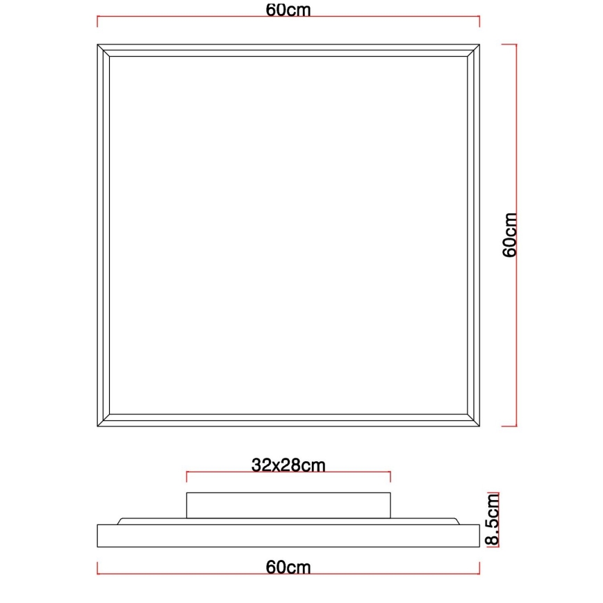 Globo - Φωτιστικό οροφής LED LED/36W/230V 2700/4500/6500K 60x60 cm
