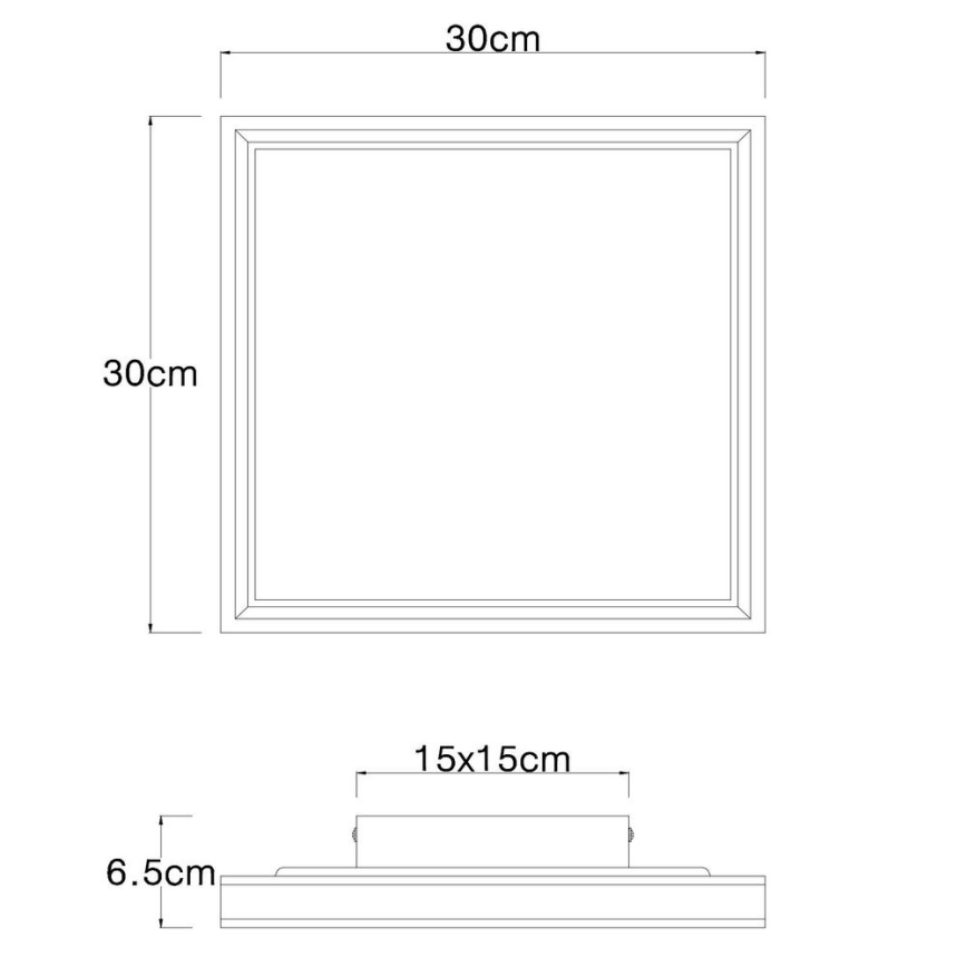 Globo - LED Οροφωτιστικό LED/12W/230V 30x30 cm μαύρο/λευκό