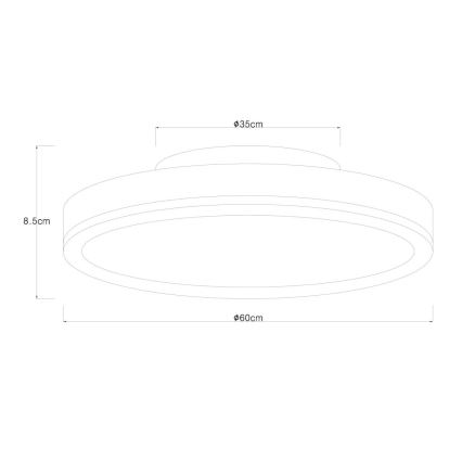 Globo - LED Dimmable φωτιστικό οροφής LED/40W/230V 2700-6500K διάμετρος 60 cm + τηλεχειριστήριο καφέ/γκρι