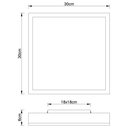 Globo - Φωτιστικό οροφής LED LED/12W/230V 30x30 cm καφέ