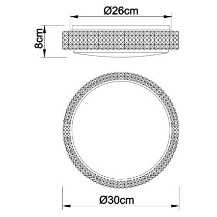 Globo - Φωτιστικό οροφής LED LED/12W/230V 2700/4200/6500K διάμετρος 30 cm