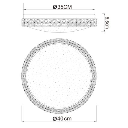 Globo - Φωτιστικό οροφής LED LED/22W/230V 2700/4200/6500K διάμετρος 40 cm