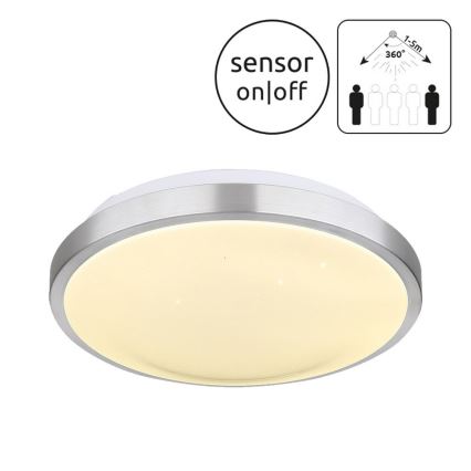 Globo - LED Φωτιστικό οροφής μπάνιου με αισθητήρα LED/18W/230V IP44
