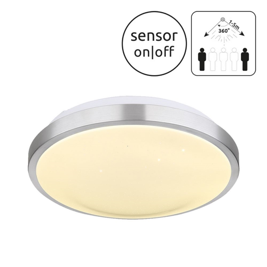 Globo - LED Φωτιστικό οροφής μπάνιου με αισθητήρα LED/18W/230V IP44