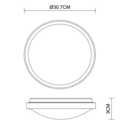 Globo - LED Φωτιστικό οροφής LED/12W/230V 307 mm 3000/4500/6000K