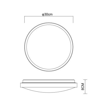 Globo - Φωτιστικό οροφής LED LED/12W/230V 3000/4500/6000K διάμετρος 30 cm