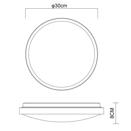 Globo - Φωτιστικό οροφής LED LED/12W/230V 3000/4500/6000K διάμετρος 30 cm