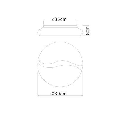Globo - LED Οροφωτιστικό LED/24W/230V 3000/4200/6000K διάμ. 39 εκ.
