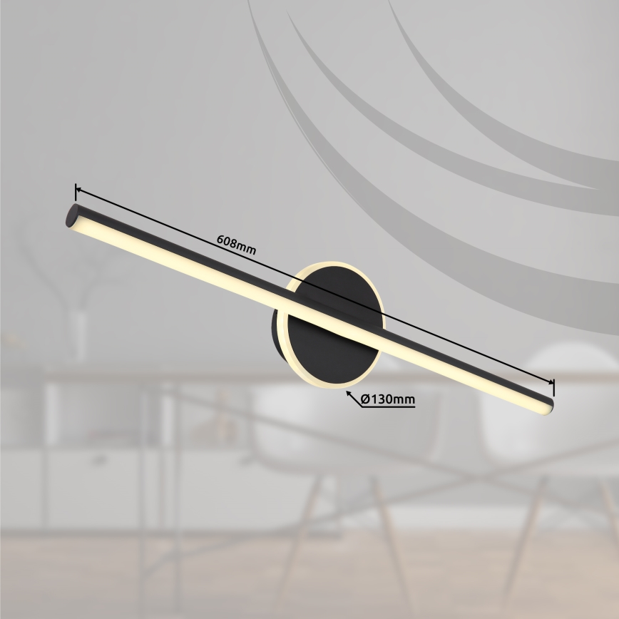 Globo - LED Φωτιστικό μπάνιου για καθρέφτη LED/10W/230V 60,8 εκ. IP44 μαύρο