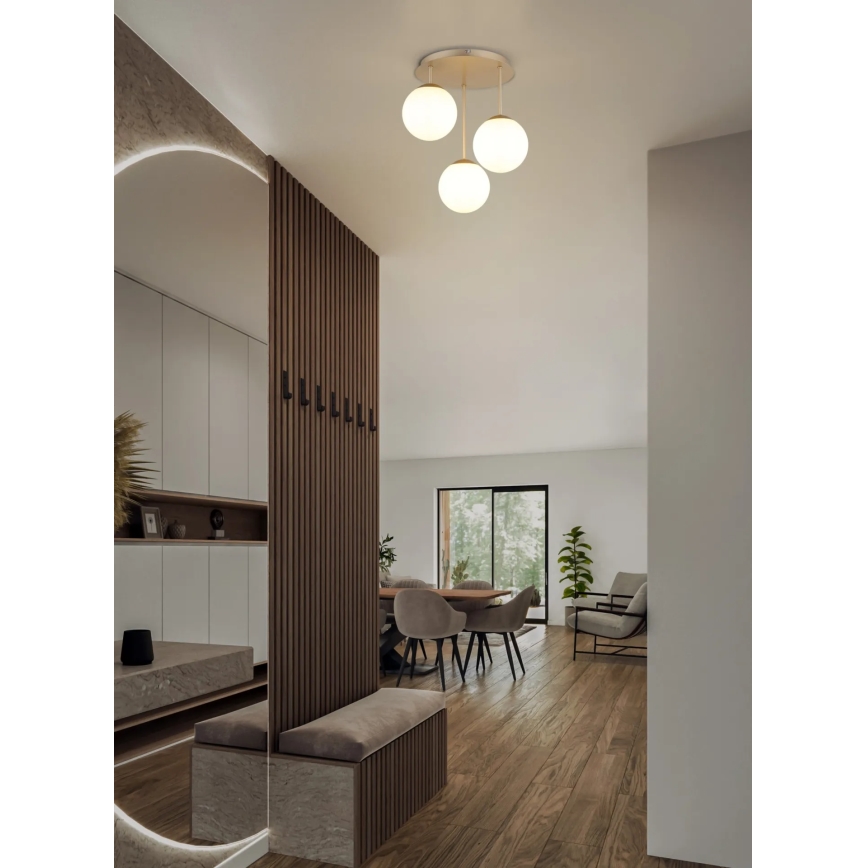 Globo - Πλαφονιέρα 3xE14/25W/230V μπρούτζινη