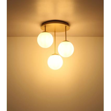 Globo - Πλαφονιέρα 3xE14/25W/230V μπρούτζινη
