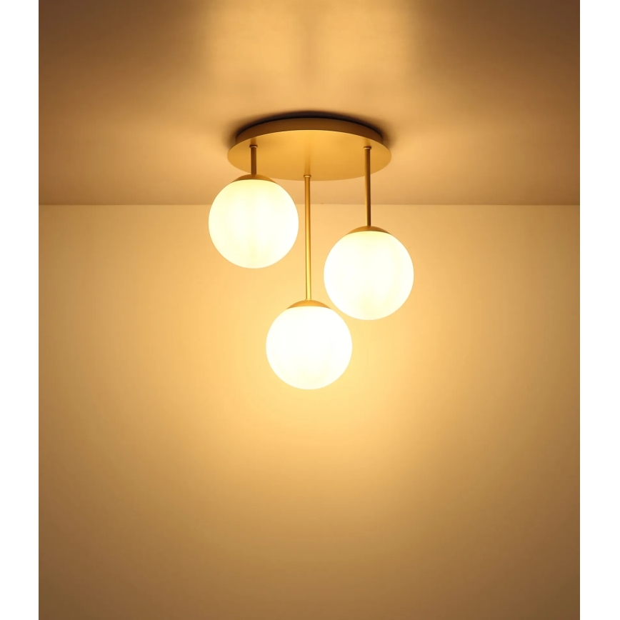 Globo - Πλαφονιέρα 3xE14/25W/230V μπρούτζινη