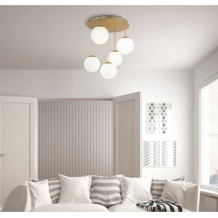 Globo - Επιφανειακό φωτιστικό οροφής 5xE14/25W/230V, μπρούτζινο
