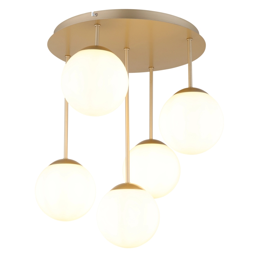 Globo - Επιφανειακό φωτιστικό οροφής 5xE14/25W/230V, μπρούτζινο