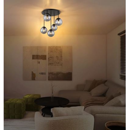 Globo - Επικαθήμενο φωτιστικό οροφής 5xE14/25W/230V μαύρο