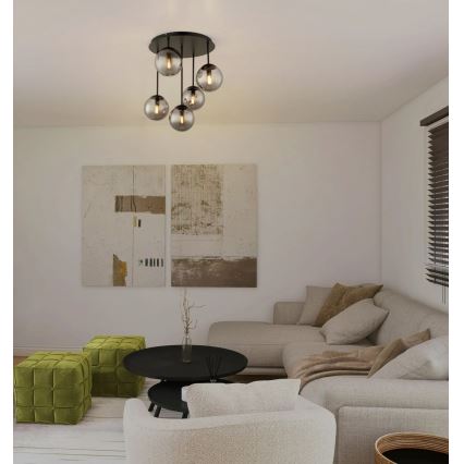 Globo - Επικαθήμενο φωτιστικό οροφής 5xE14/25W/230V μαύρο