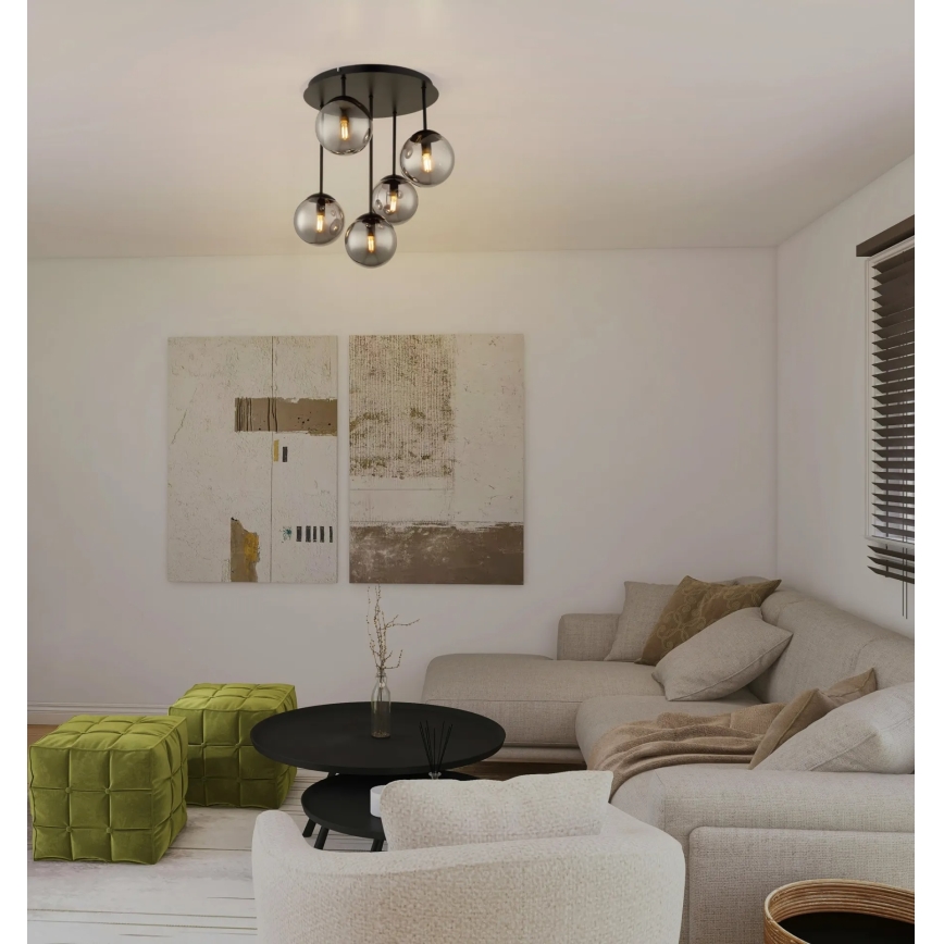 Globo - Επικαθήμενο φωτιστικό οροφής 5xE14/25W/230V μαύρο