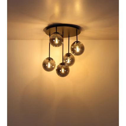 Globo - Επικαθήμενο φωτιστικό οροφής 5xE14/25W/230V μαύρο