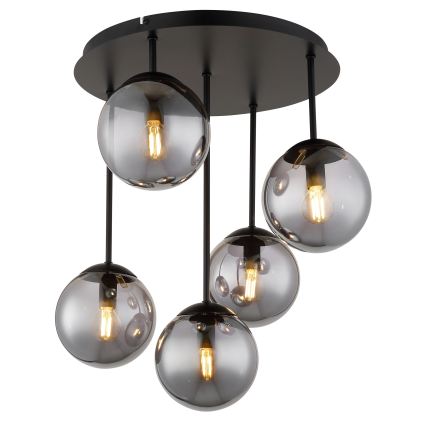 Globo - Επικαθήμενο φωτιστικό οροφής 5xE14/25W/230V μαύρο